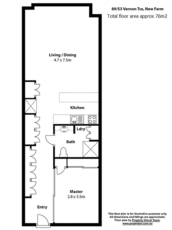 Floorplan of Homely apartment listing, 89/53 Vernon Terrace, Teneriffe QLD 4005