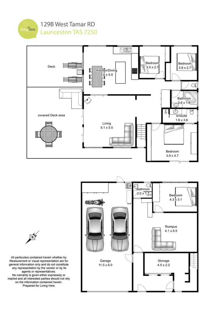 Floorplan of Homely house listing, 129b West Tamar Road, Trevallyn TAS 7250