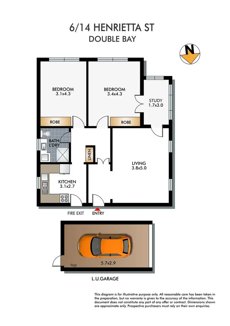 Floorplan of Homely apartment listing, 6/14 Henrietta Street, Double Bay NSW 2028
