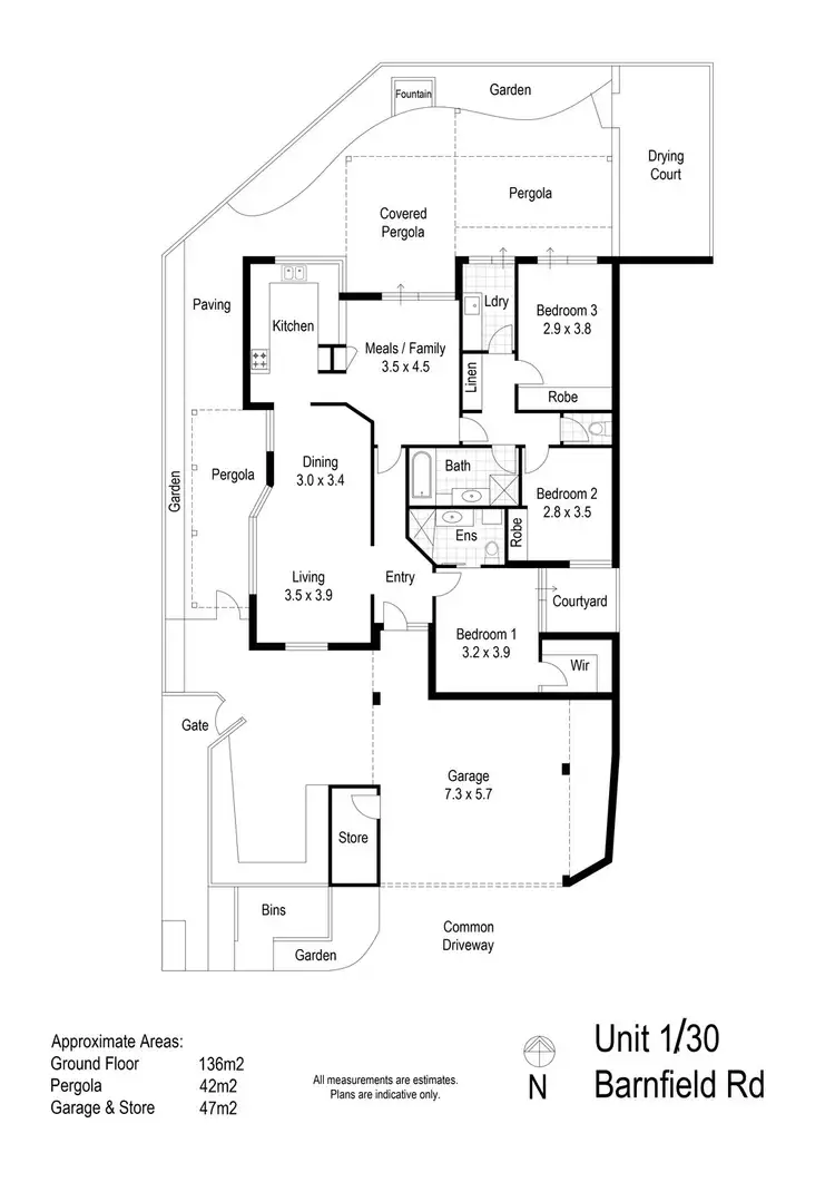 Floorplan of Homely townhouse listing, 1/30 Barnfield Road, Claremont WA 6010
