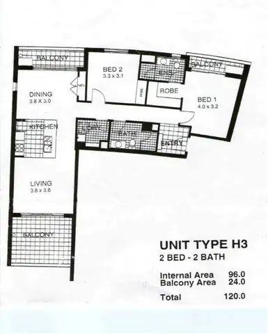 Floorplan of Homely apartment listing, 293/82 Boundary Street "River Place Apartments", Brisbane City QLD 4000