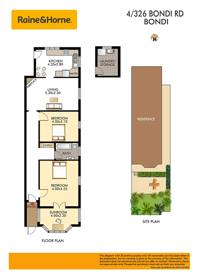 Floorplan of Homely apartment listing, 4/326 Bondi Road, Bondi Beach NSW 2026