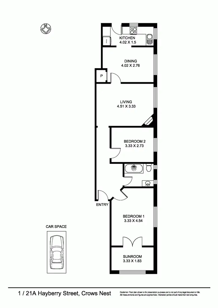 Floorplan of Homely apartment listing, 1/21A Hayberry Street, Crows Nest NSW 2065