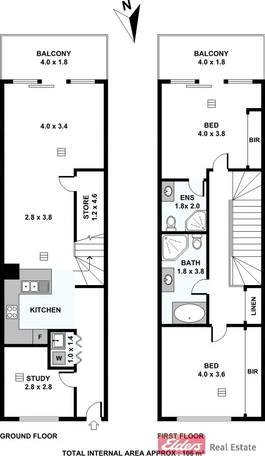 Floorplan of Homely townhouse listing, 5/2-4 Hurtle Parade, Mawson Lakes SA 5095