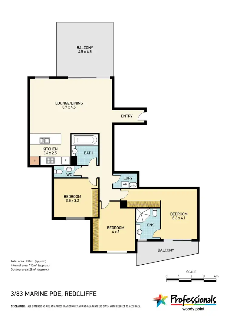 Floorplan of Homely unit listing, 3/83 Marine Parade, Redcliffe QLD 4020