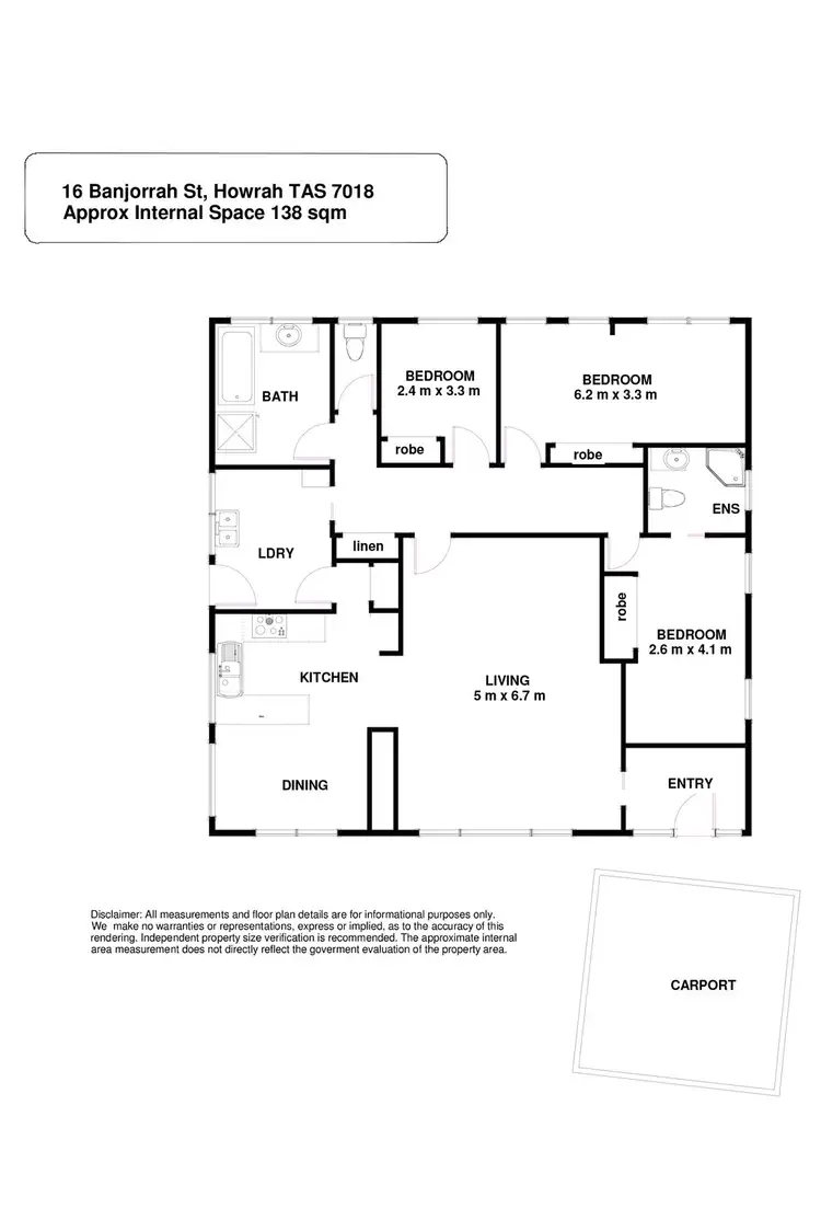Floorplan of Homely house listing, 16 Banjorrah Street, Howrah TAS 7018
