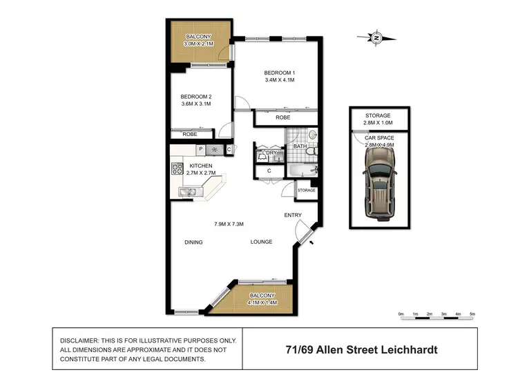 Floorplan of Homely apartment listing, 71/69 Allen Street, Leichhardt NSW 2040