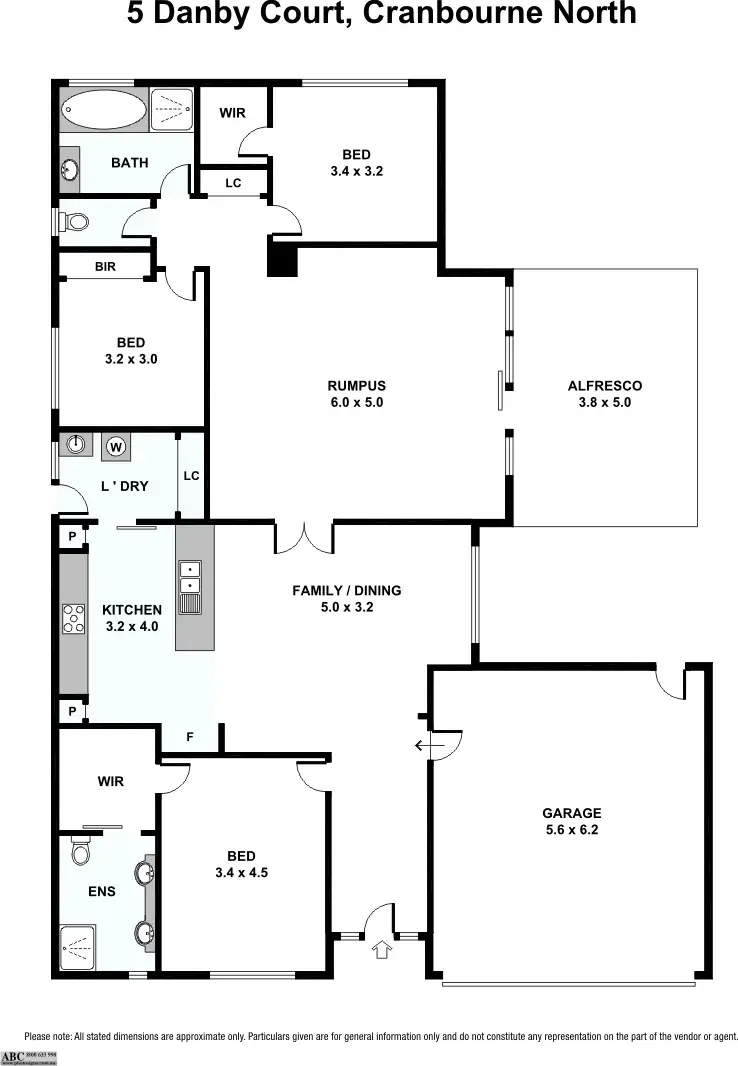 Floorplan of Homely house listing, 5 Danby Court, Cranbourne North VIC 3977