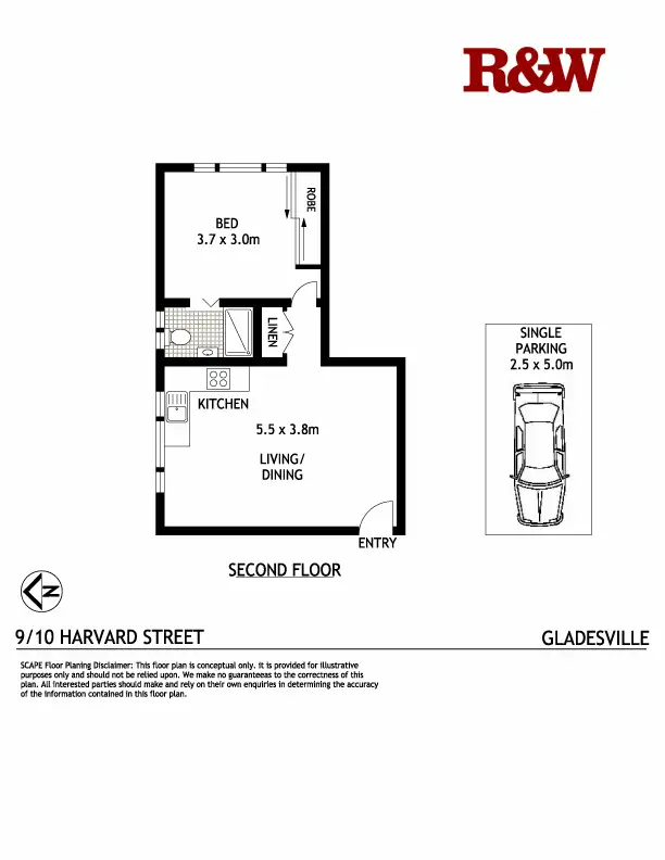 Floorplan of Homely apartment listing, 9/10 Harvard Street, Gladesville NSW 2111