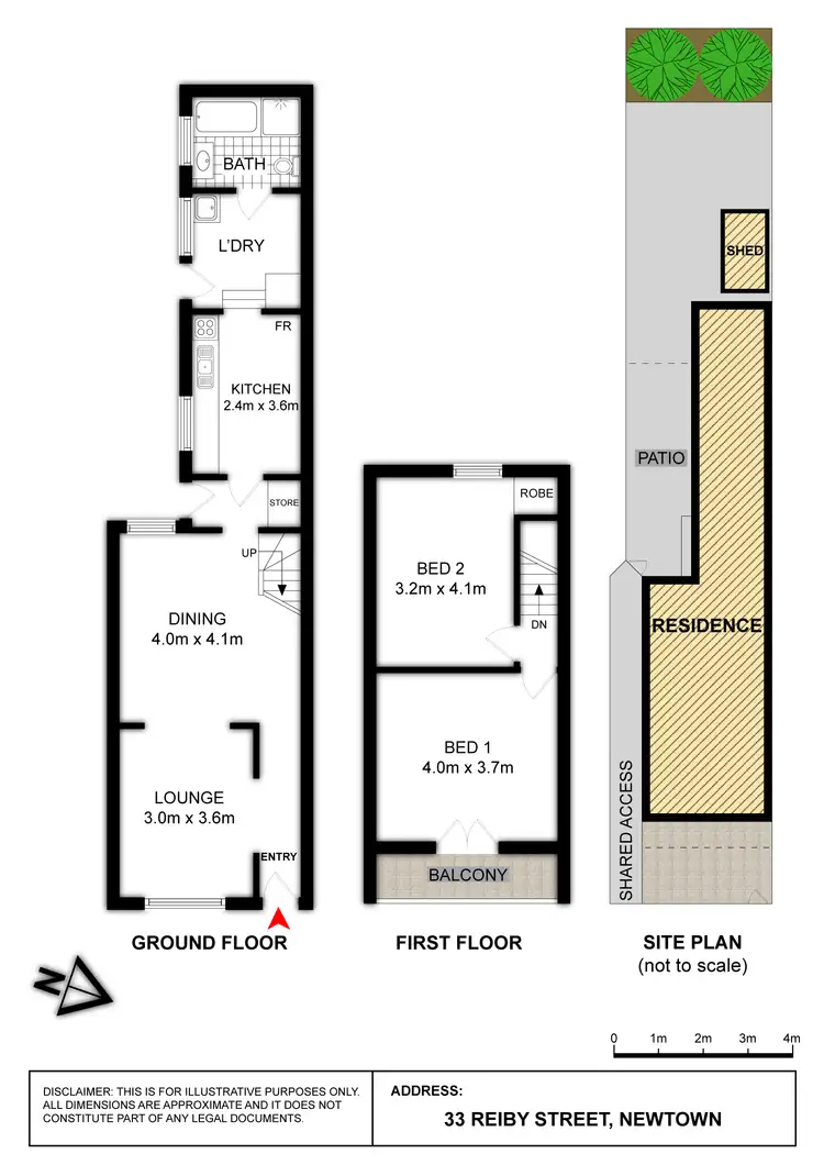 Floorplan of Homely terrace listing, 33 Reiby Street, Newtown NSW 2042