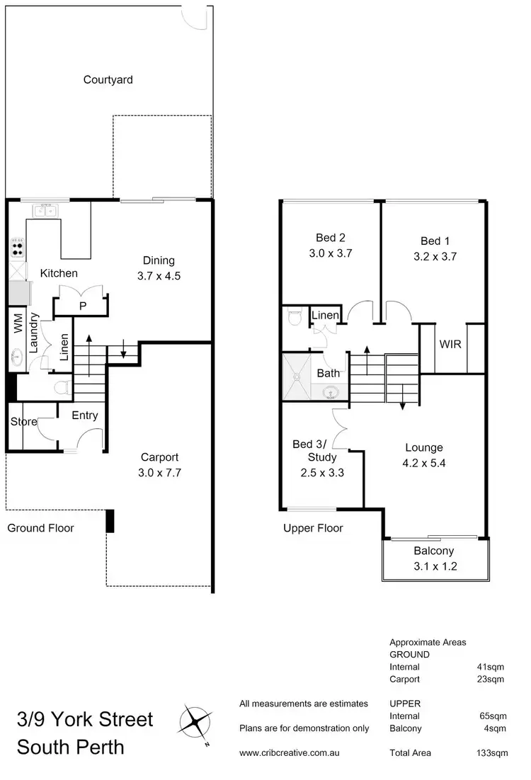 Floorplan of Homely townhouse listing, 3/9 York Street, South Perth WA 6151