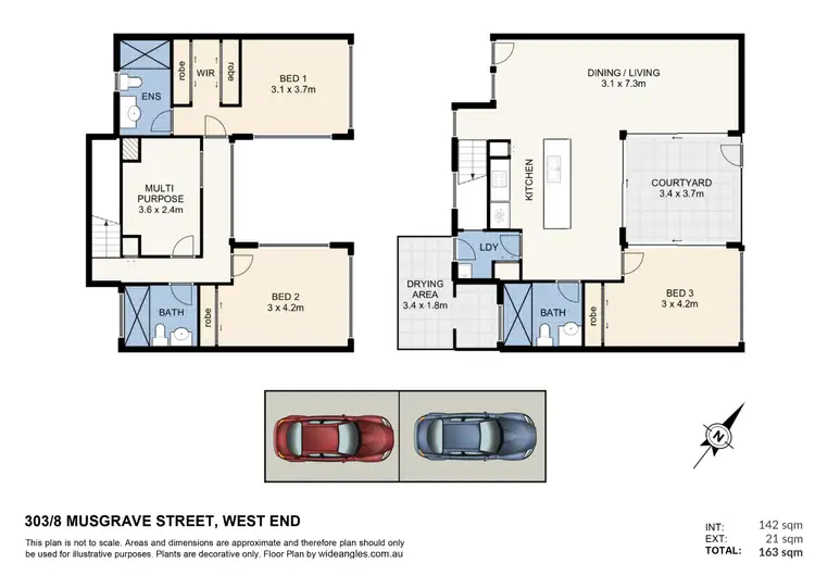 Floorplan of Homely townhouse listing, 303/8 Musgrave Street, West End QLD 4101