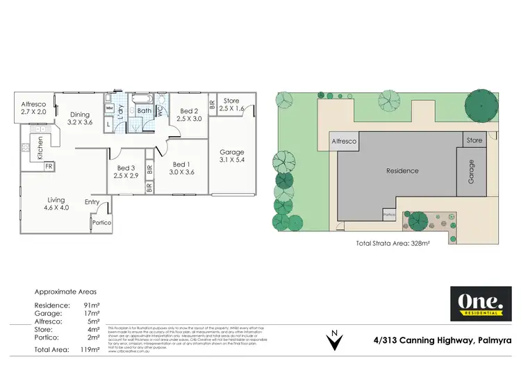 Floorplan of Homely villa listing, 4/313-315 Canning Highway, Palmyra WA 6157