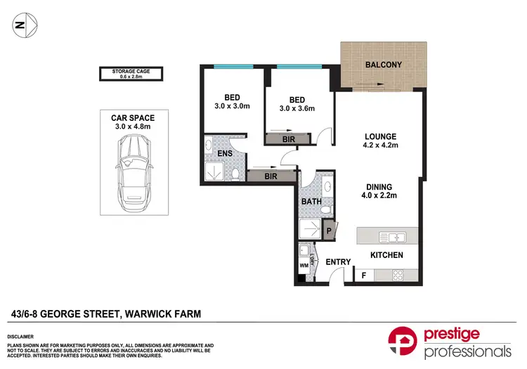Floorplan of Homely unit listing, 43/6-8 George Street, Warwick Farm NSW 2170