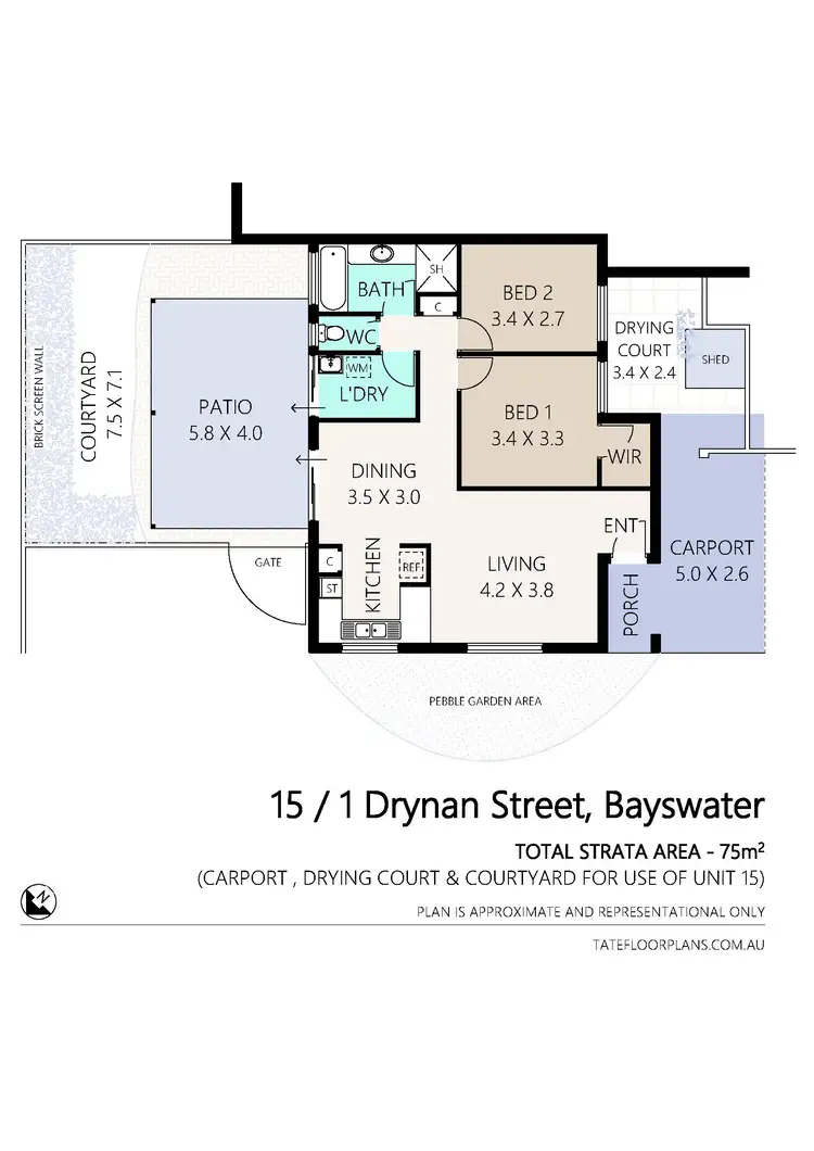 Floorplan of Homely villa listing, 15/1 Drynan Street, Bayswater WA 6053