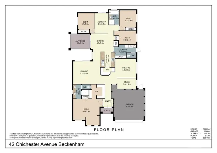 Floorplan of Homely house listing, 42 Chichester Avenue, Beckenham WA 6107