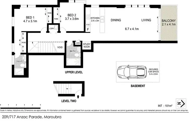 Floorplan of Homely apartment listing, 209/717 Anzac Parade, Maroubra NSW 2035