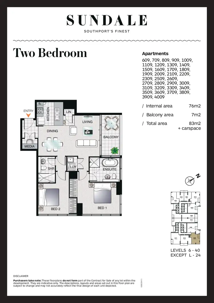 Floorplan of Homely apartment listing, 3909/2 Como Crescent, Southport QLD 4215