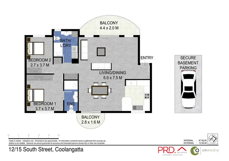 Floorplan of Homely unit listing, 12/15-17 South Street, Coolangatta QLD 4225