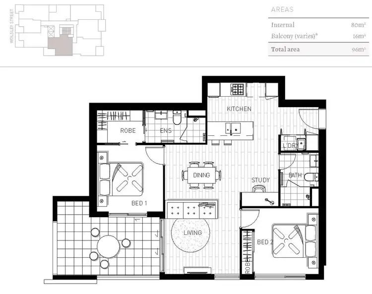 Floorplan of Homely unit listing, 408/28 Wolseley Street, Woolloongabba QLD 4102