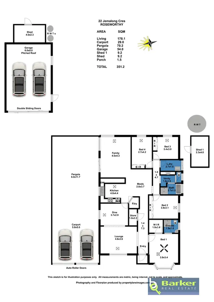 Floorplan of Homely house listing, 22 Jemalong Crescent, Roseworthy SA 5371