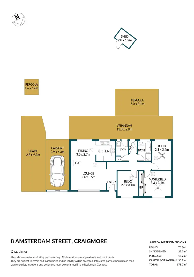 Floorplan of Homely house listing, 8 Amsterdam Street, Craigmore SA 5114
