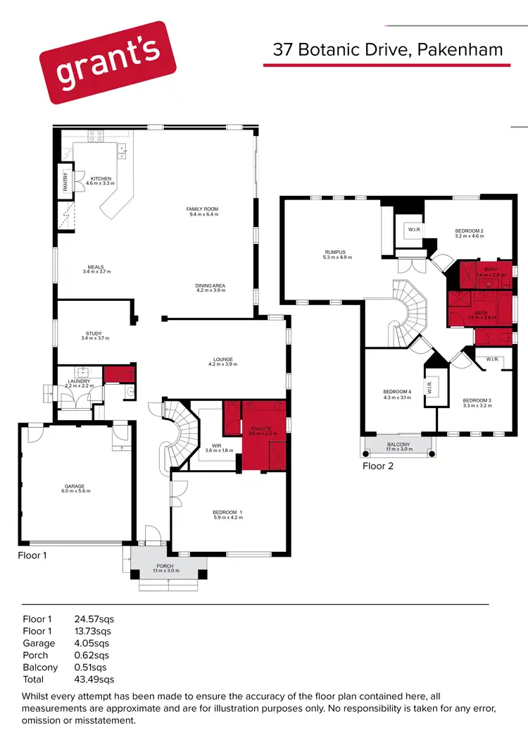 Floorplan of Homely house listing, 37 Botanic Drive, Pakenham VIC 3810