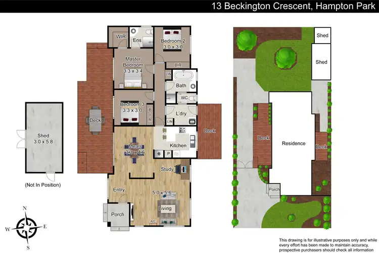 Floorplan of Homely house listing, 13 Beckington Crescent, Hampton Park VIC 3976