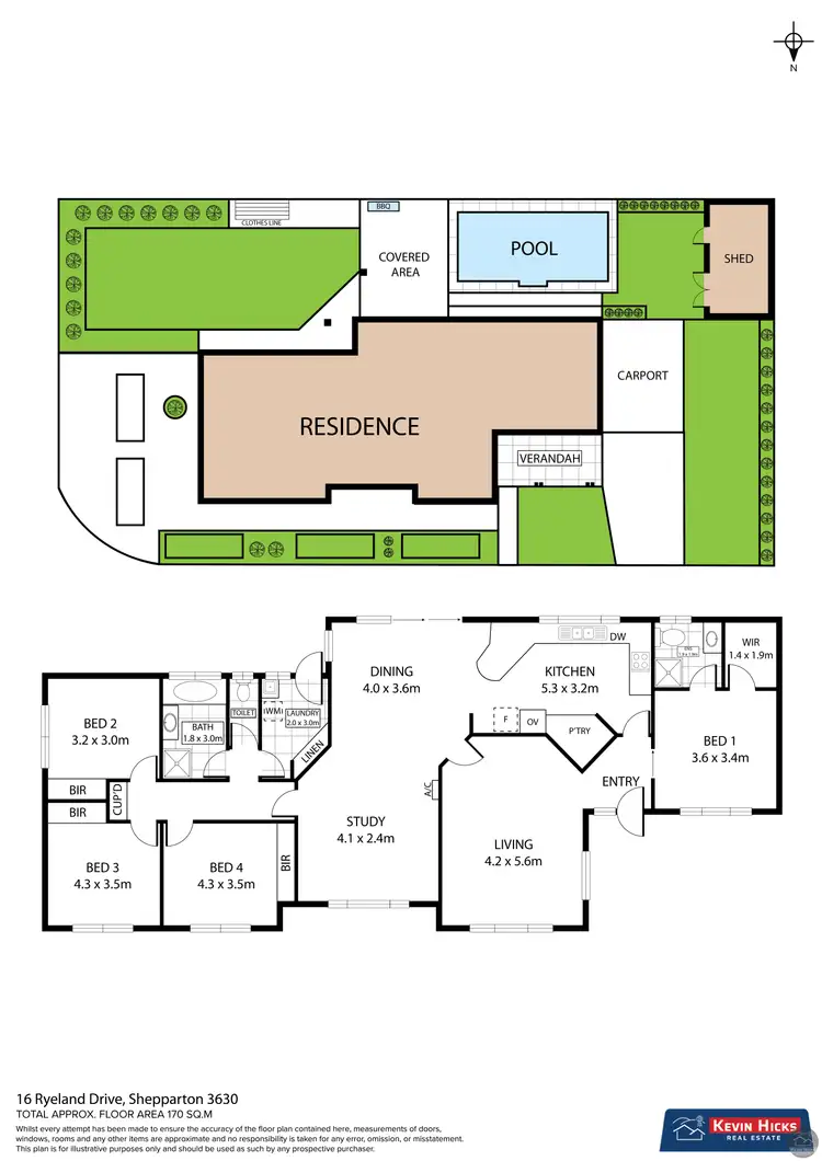 Floorplan of Homely house listing, 16 Ryeland Drive, Shepparton VIC 3630