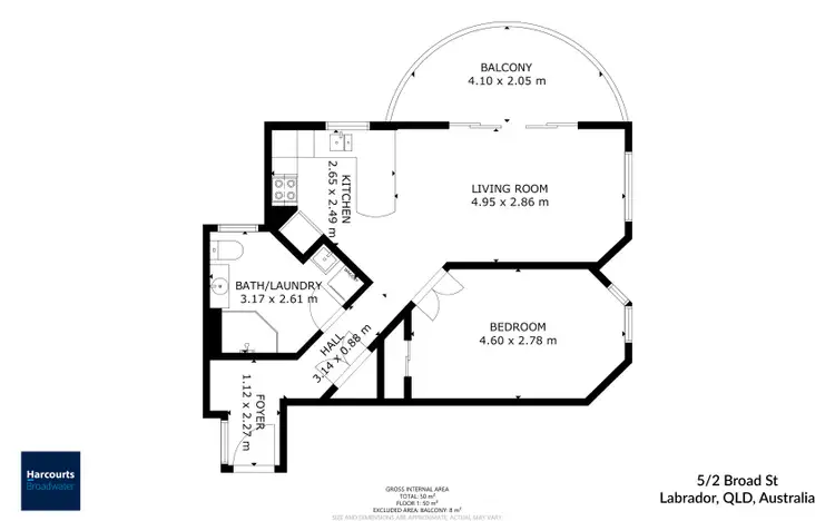 Floorplan of Homely unit listing, 5/2 Broad Street, Labrador QLD 4215