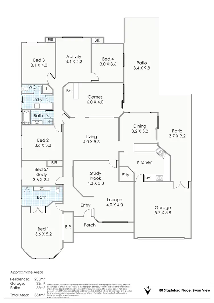 Floorplan of Homely house listing, 80 Stapleford Place, Swan View WA 6056