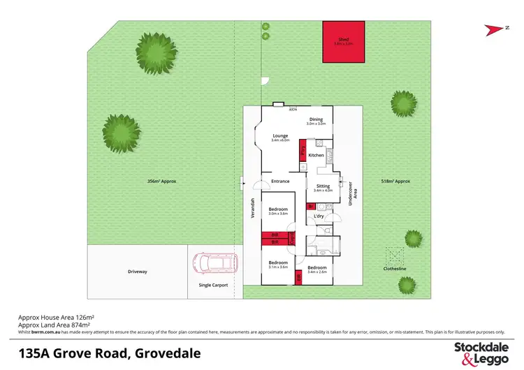 Floorplan of Homely house listing, 135B Grove Road, Grovedale VIC 3216