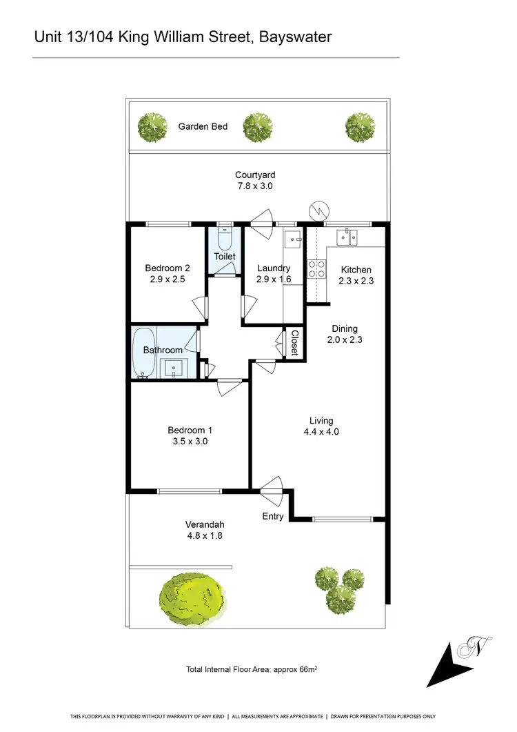 Floorplan of Homely unit listing, 13/104 King William Street, Bayswater WA 6053
