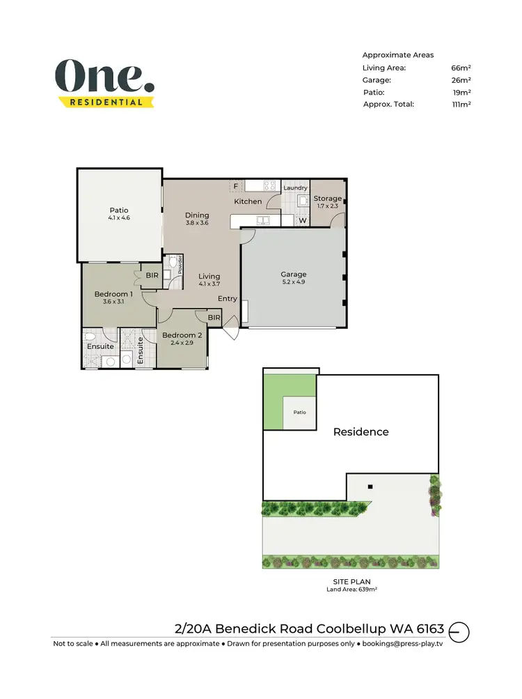 Floorplan of Homely unit listing, 2/20A Benedick Road, Coolbellup WA 6163