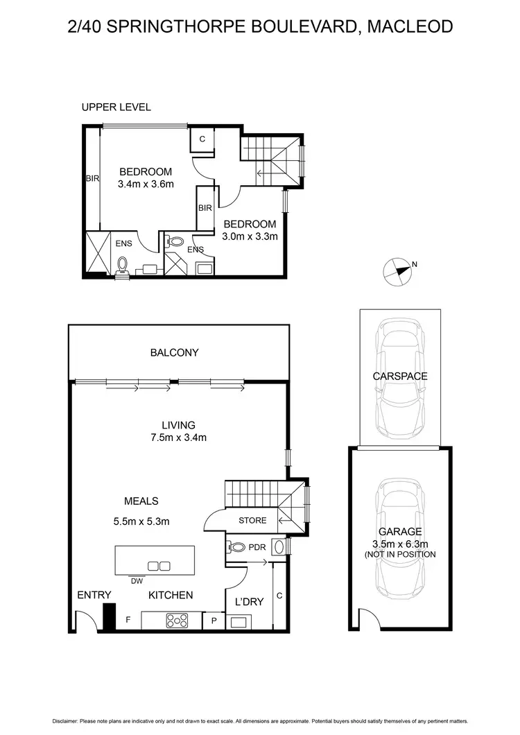 Floorplan of Homely apartment listing, 2/40 Springthorpe Boulevard, Macleod VIC 3085