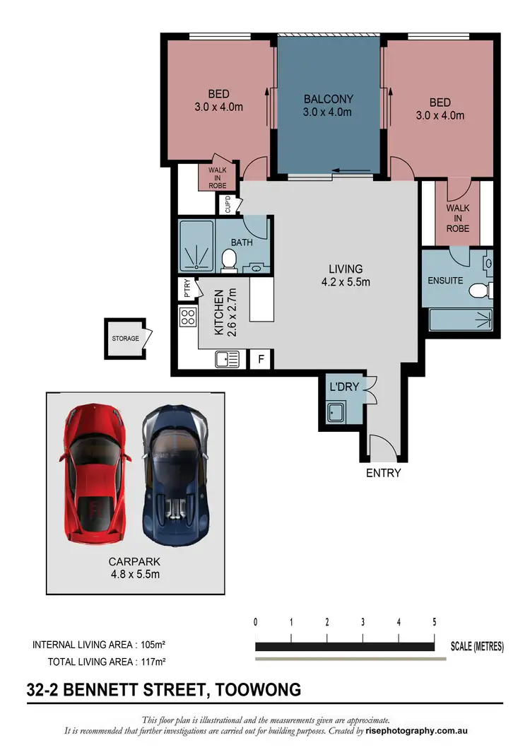 Floorplan of Homely unit listing, 32/3 Bennett Street, Toowong QLD 4066