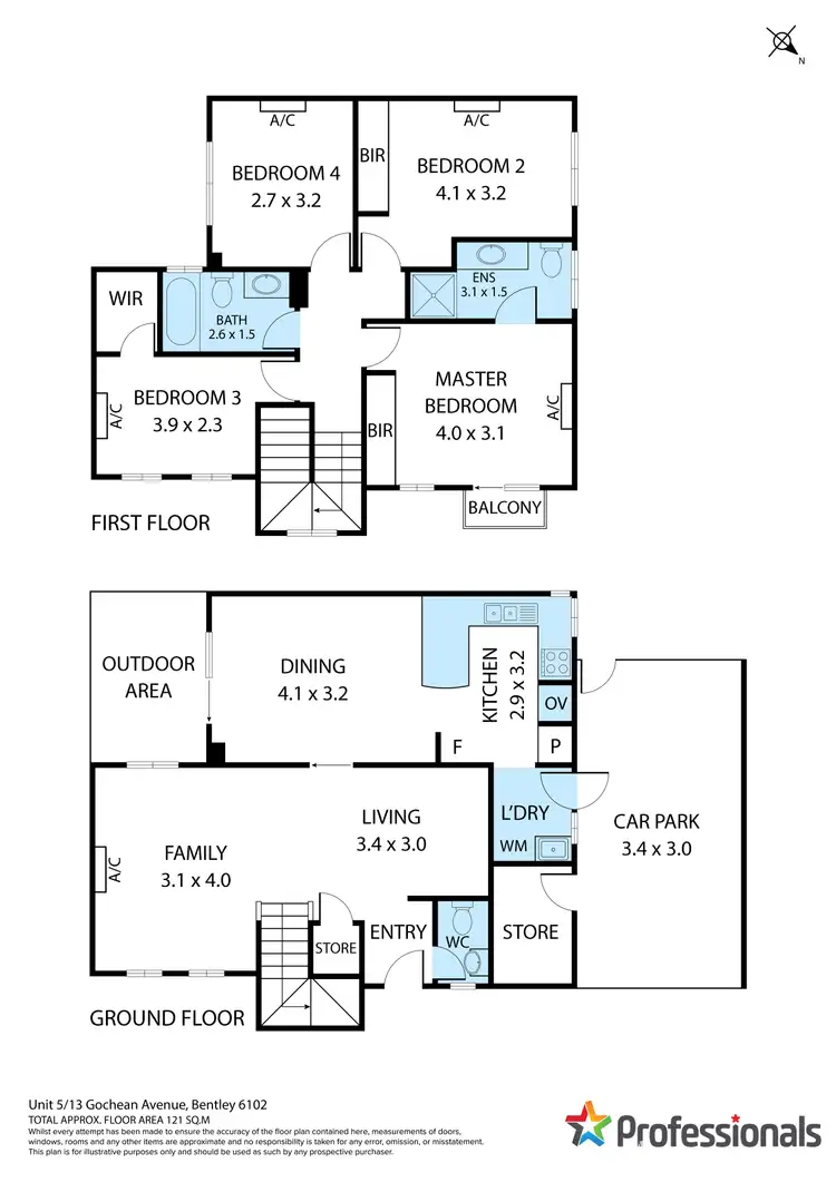 Floorplan of Homely townhouse listing, 5/13 Gochean Avenue, Bentley WA 6102