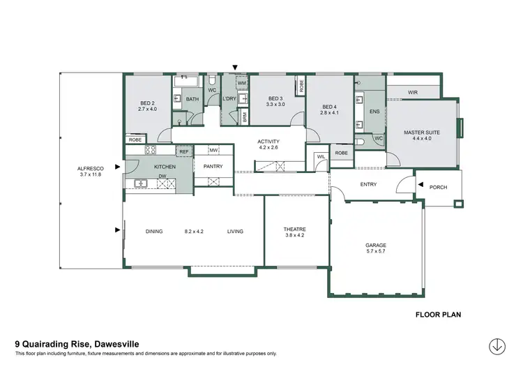 Floorplan of Homely house listing, 9 Quairading Rise, Dawesville WA 6211