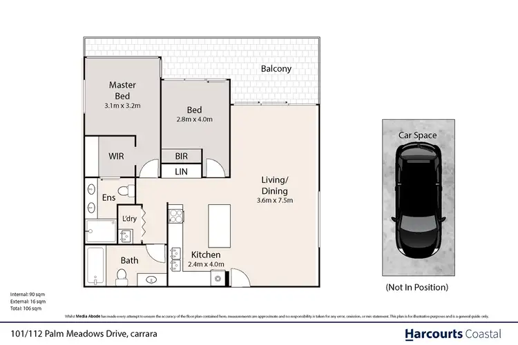 Floorplan of Homely apartment listing, 101/112 Palm Meadows Drive, Carrara QLD 4211