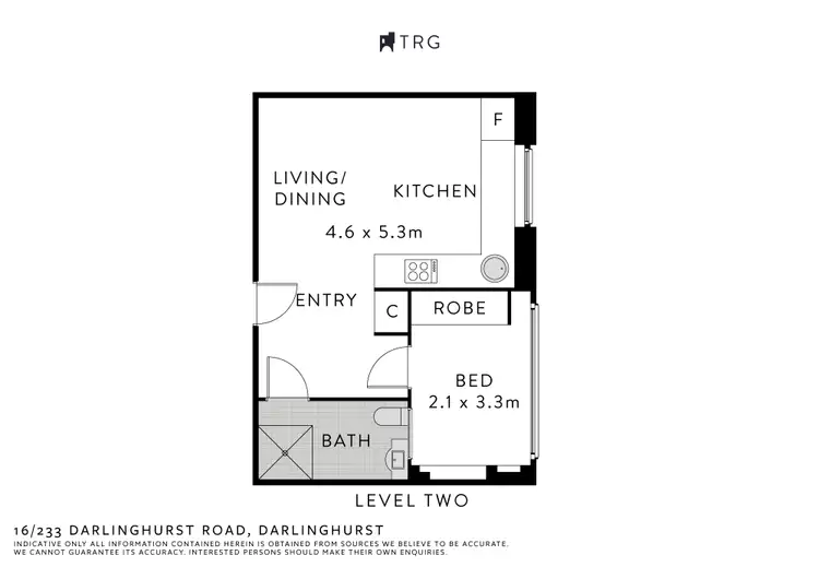 Floorplan of Homely apartment listing, 16/233 Darlinghurst Road, Darlinghurst NSW 2010