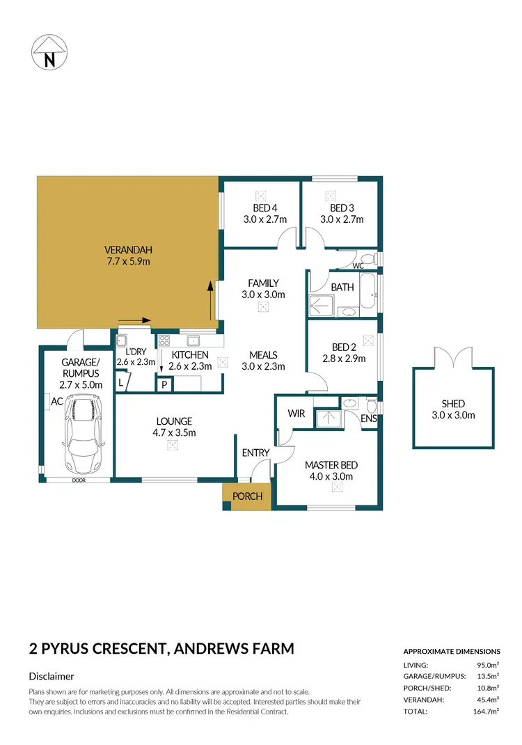 Floorplan of Homely house listing, 2 Pyrus Crescent, Andrews Farm SA 5114