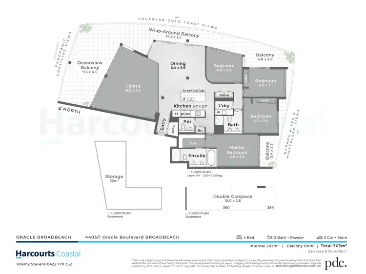 Floorplan of Homely apartment listing, 4403/1 Oracle Boulevard, Broadbeach QLD 4218