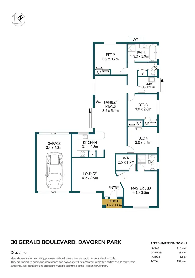 Floorplan of Homely house listing, 30 Gerald Boulevard, Davoren Park SA 5113