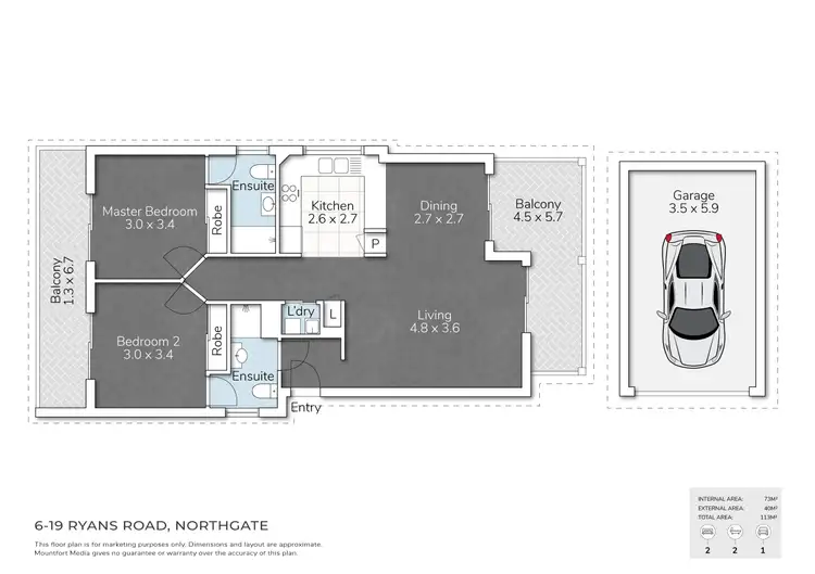 Floorplan of Homely unit listing, 6/19 Ryans Road, Northgate QLD 4013