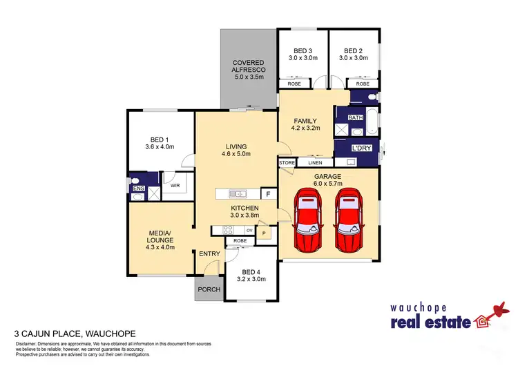Floorplan of Homely house listing, 3 Cajun Close, Wauchope NSW 2446