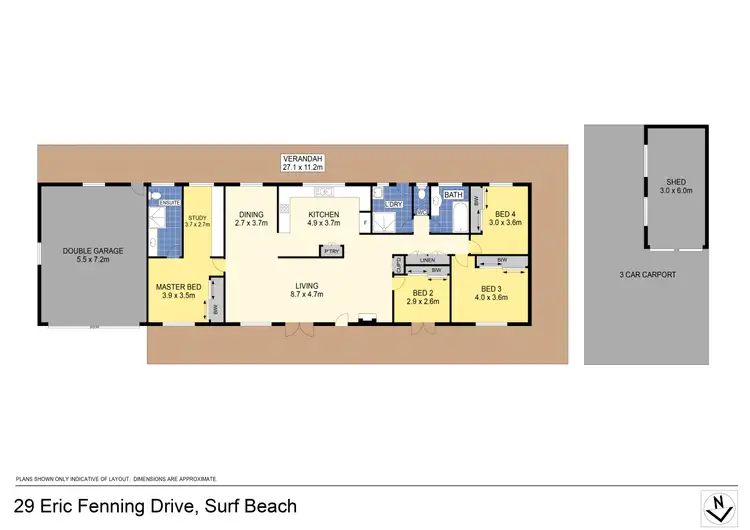 Floorplan of Homely house listing, 29 Eric Fenning Drive, Surf Beach NSW 2536