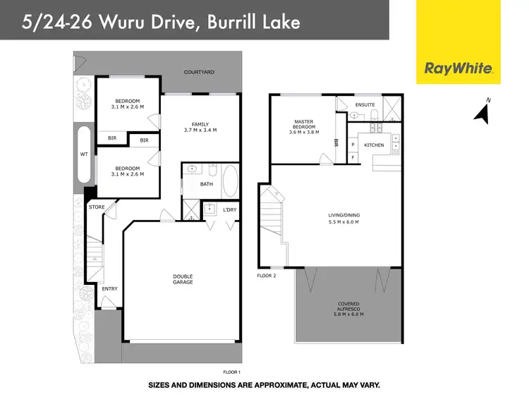 Floorplan of Homely townhouse listing, 5/24-26 Wuru Drive, Burrill Lake NSW 2539
