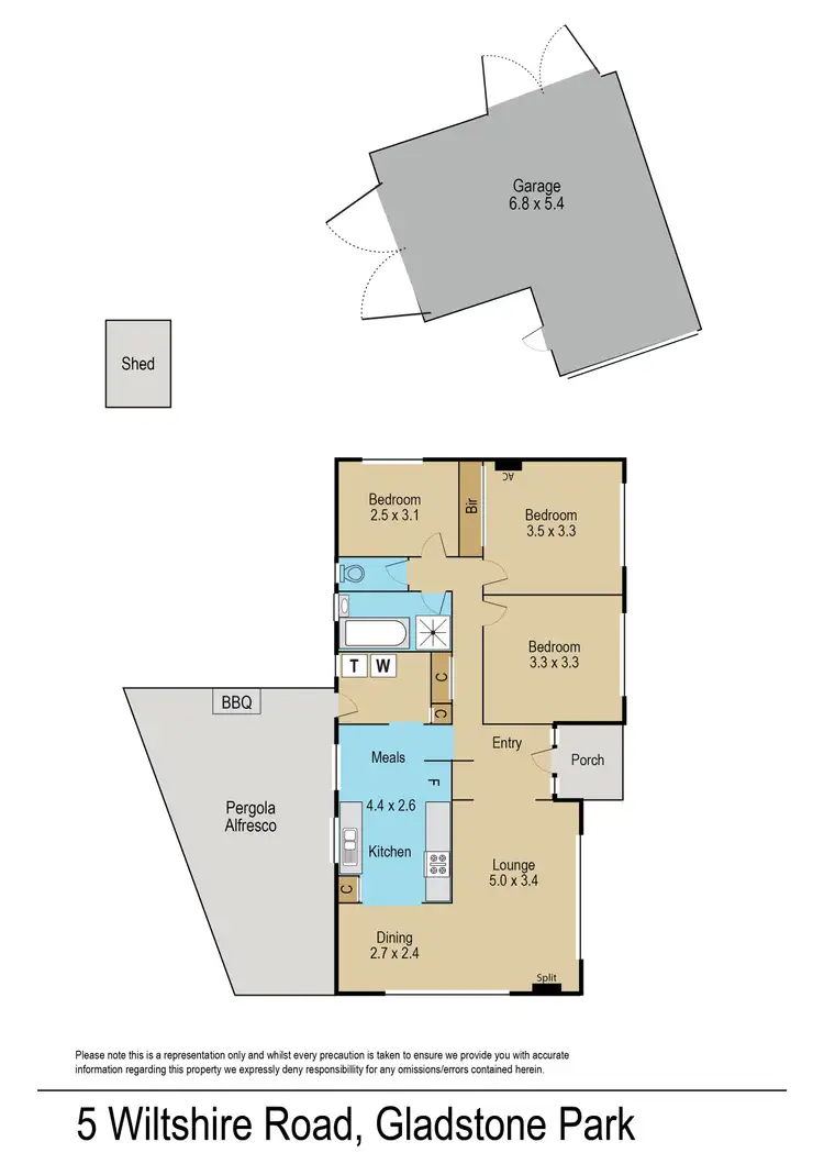 Floorplan of Homely house listing, 5 Wiltshire Road, Gladstone Park VIC 3043