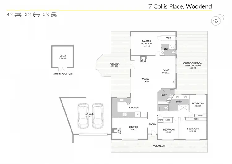 Floorplan of Homely house listing, 7 Collis Place, Woodend VIC 3442