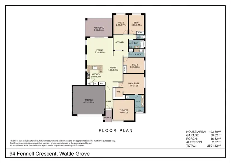 Floorplan of Homely house listing, 94 Fennell Crescent, Wattle Grove WA 6107